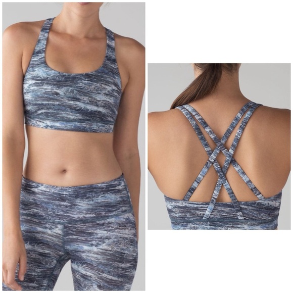 Lululemon Energy Bra Aerial Drift Multi Black/ Size 8 - Picture 1 of 8